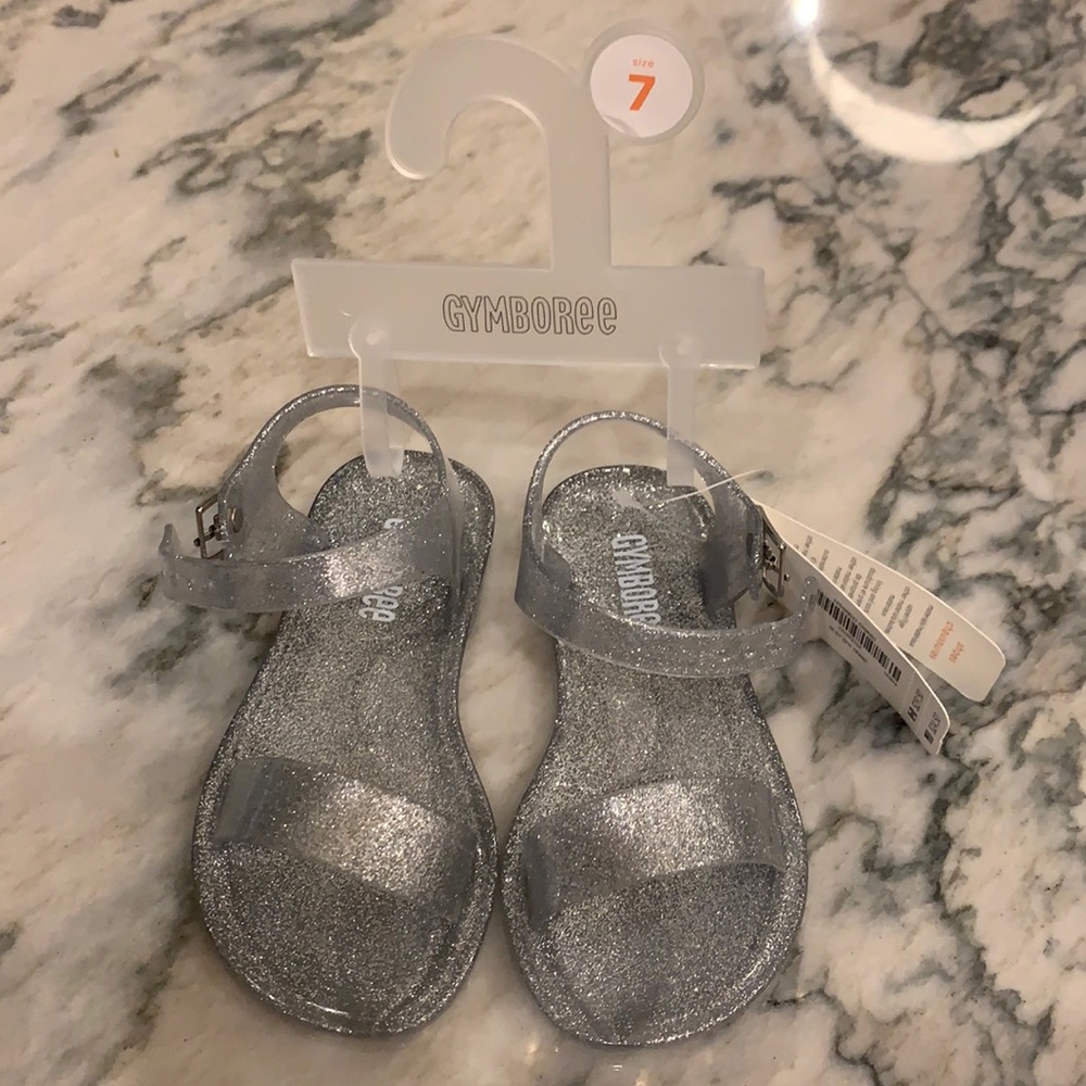 Gymboree silver jelly shoes toddler girl size 7